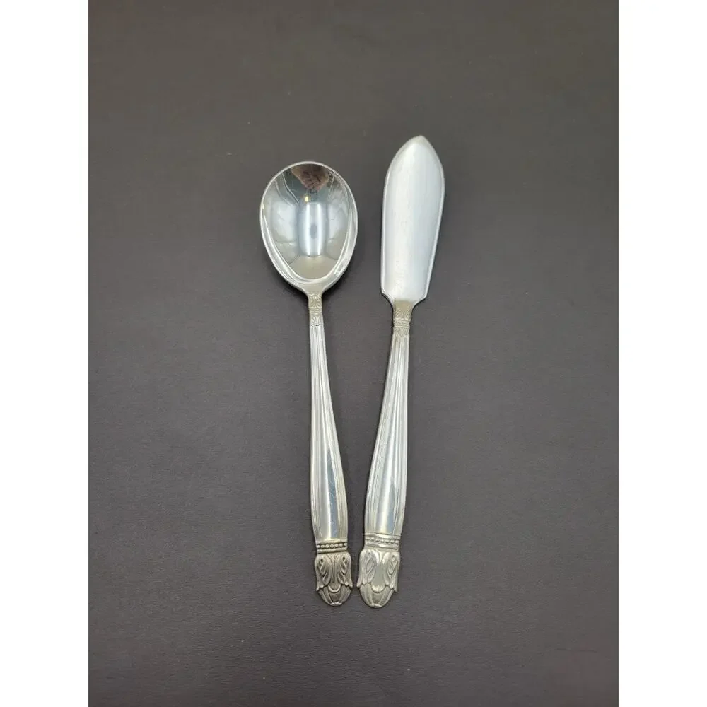 Service for 6 DANISH PRINCESS Silverplate Holmes & Edwards Flatware Set in Case